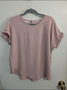 Maurices Dusty Rose Short Sleeve Blouse